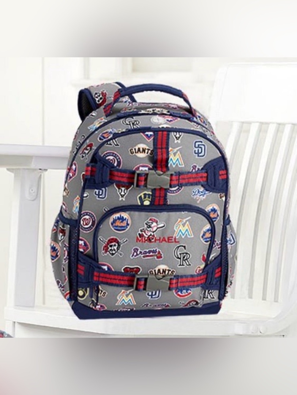 Mackenzie MLB™ National League™ Backpack size small with “LIAM” monogrammed.